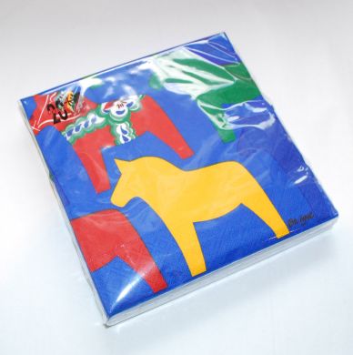 Blue cocktail dala horse napkins