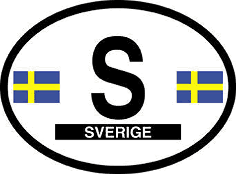 Oval Swedish decal