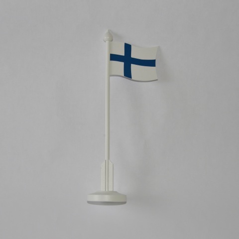 Wooden Finnish flag pole