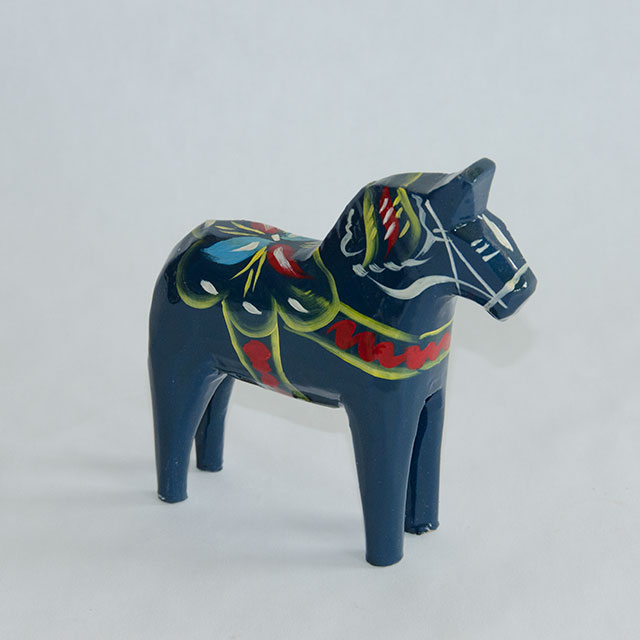 Dala horse, blue 10cm