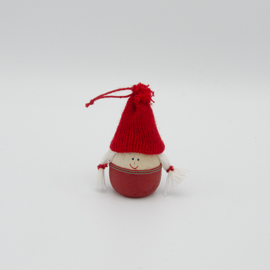 Round Tomte girl ornament